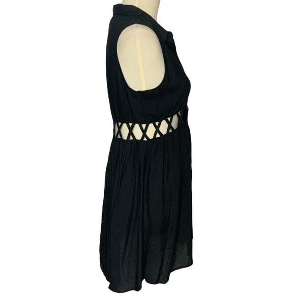 STARING AT STARS UO black lattice button front tunic dress size XS - Picture 7 of 11